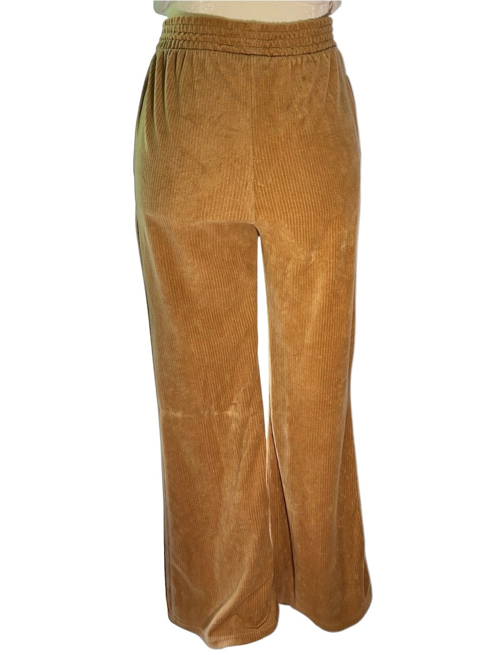 Y2K Camel Ribbed Velour Wide Leg Lounge Pants| Boho Lounge Pants| Festival Pants - Picture 3 of 11